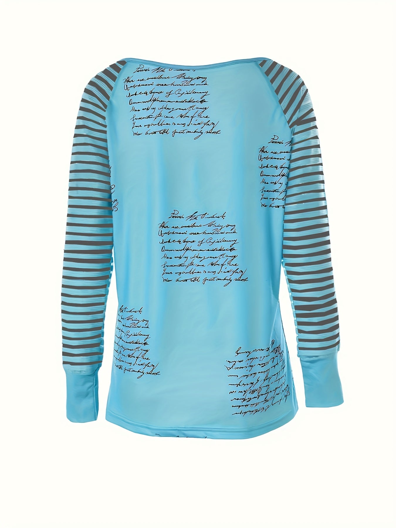 Women's Casual V-Neck T-Shirt with Unique Cloud Print - Soft Polyester, Machine Washable, Geometric Pattern, Perfect for All Seasons