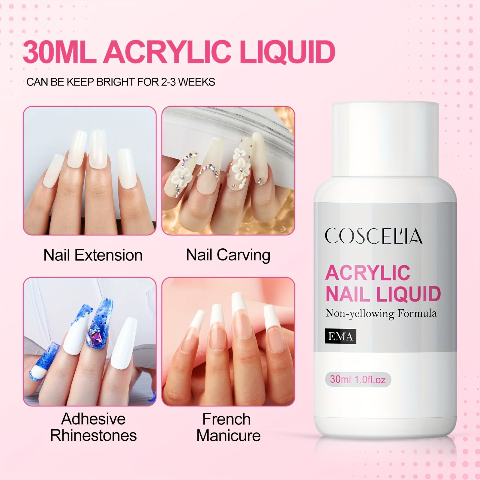 Acrylic Nail Powder Kit with Nail Lamp & Drill – 37PCS Acrylic Nail Set for Beginners & Professionals – White, Pink, Clear Powders + Tools & Decorations