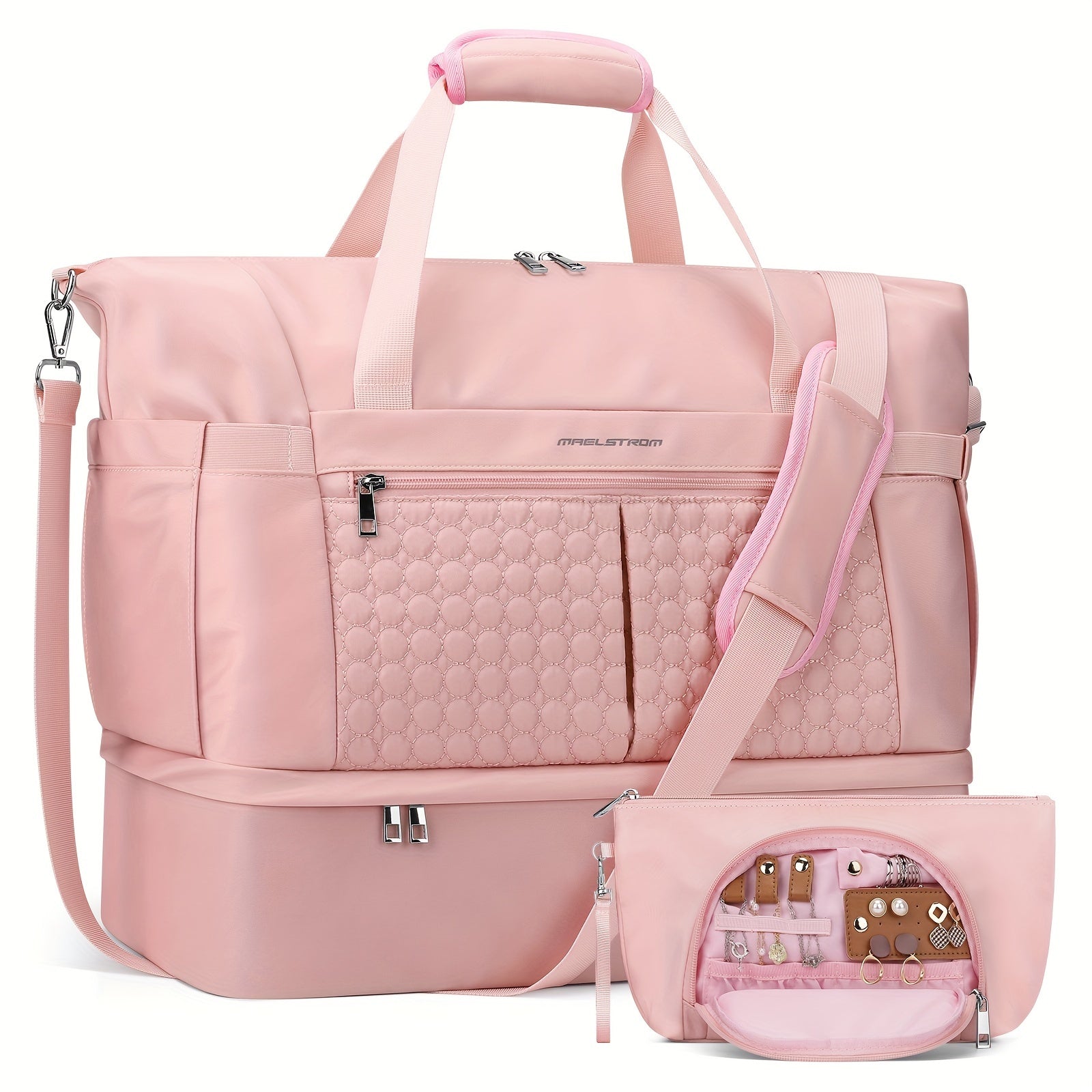 Luxury Large Capacity Duffle Bag, Women'S Gym Bag, 10.57gal Travel Luggage with Shoe Compartment And Wet Pocket, Waterproof Weekend Bag, Sports Tote for Swimming And Yoga.
