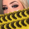 10 Pairs Luxurious 3D Faux Mink Eyelashes - Fluffy, Soft, Wispy Volume - Natural Long E-Girls Style, D Curl, 10-12mm - Perfect for Dramatic Eye Enhancement