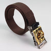 Men's Canvas Smooth Buckle Nylon Pressing Buckle Good Luck Comes Belt