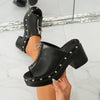 New Thick Sole Sandals Fashion High Heels Women's Headless Half Slippers