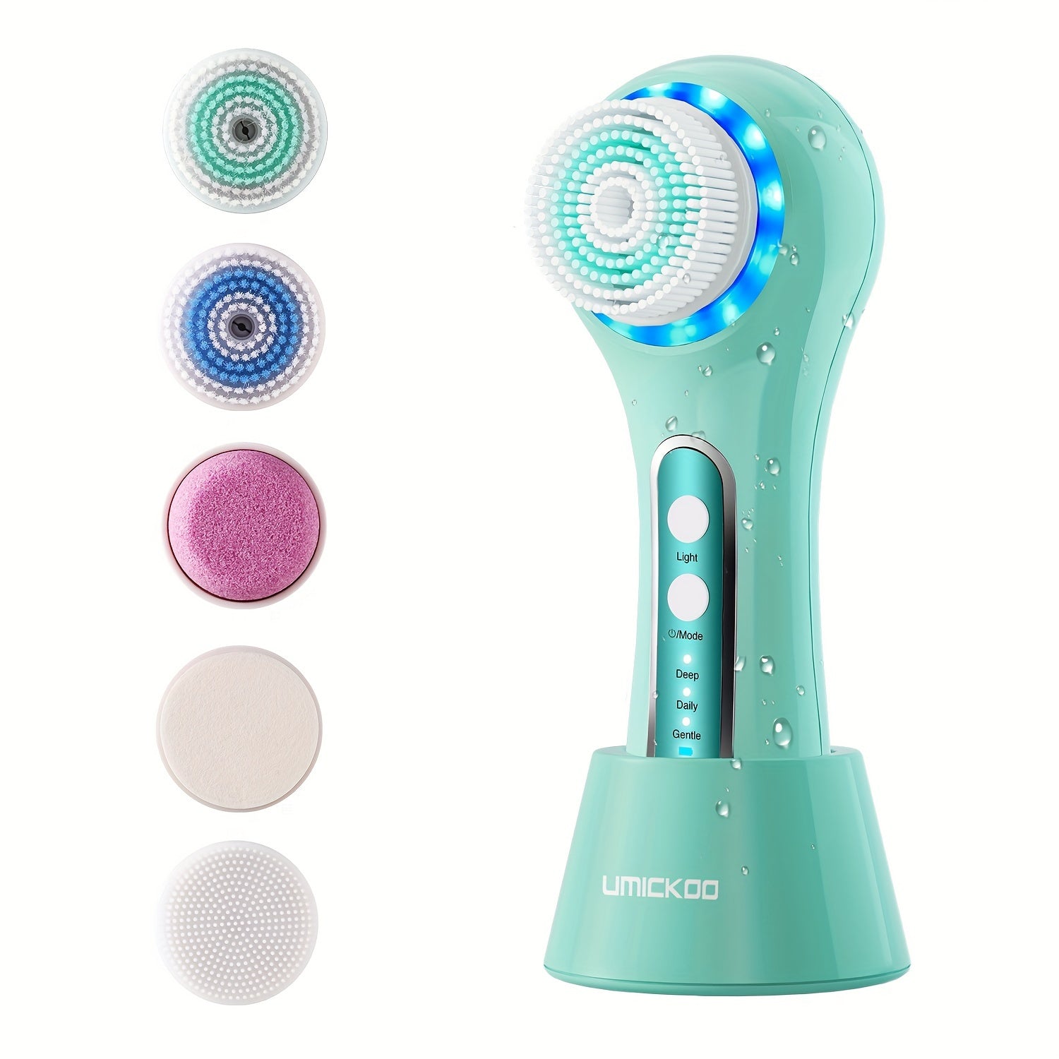 5-Brush-Head Rechargeable Face Scrubber Exfoliator, Facial Cleansing Brush for Exfoliating, Massaging, Deep Cleansing, Perfect Gift for Women, Mother's Day Gift