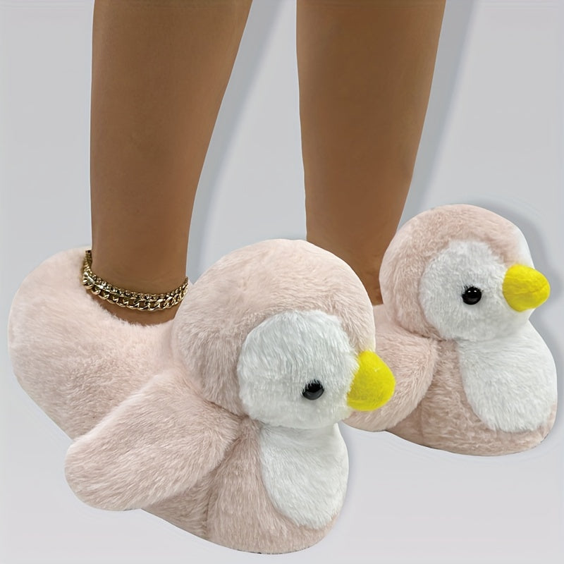 Casual Cartoon Penguin Slippers - Slip-on Fabric House Shoes Cozy Warm Winter Indoor Slippers for All Seasons