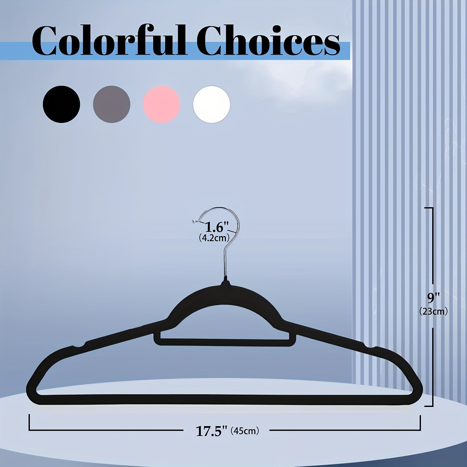 60pcs Black Velvet Hangers with Non-Slip Tie Bar, Premium Slim Felt Clothes Hangers with 360° Swivel Hook for Closet Organization, Elegant and Durable Storage Solution for Coats, Sweaters & Suits, Accessory Hangers | Stylish