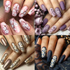 Christmas 96pcs (4pcs) Press-On Nails Set - Medium Length, 3D Flower Glossy Purple Finish with Floral Designs for Fashionable Fall & Winter Looks Christmas gift