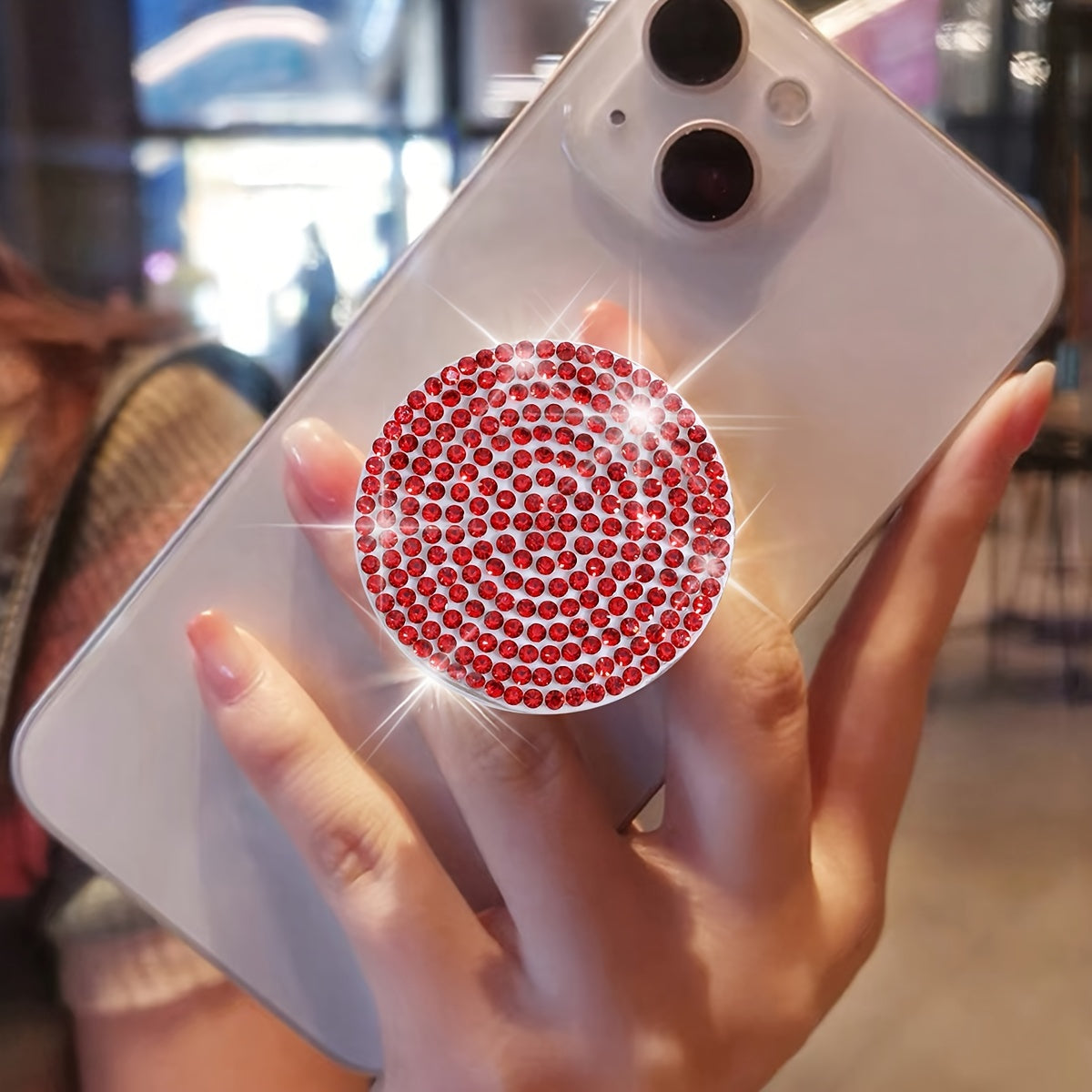A Sparkling Diamond Phone Pull-Out Stand, a Creative And Colorful Foldable Phone Holder, Perfect for Lazy Users And an Ideal Gift for Holidays.