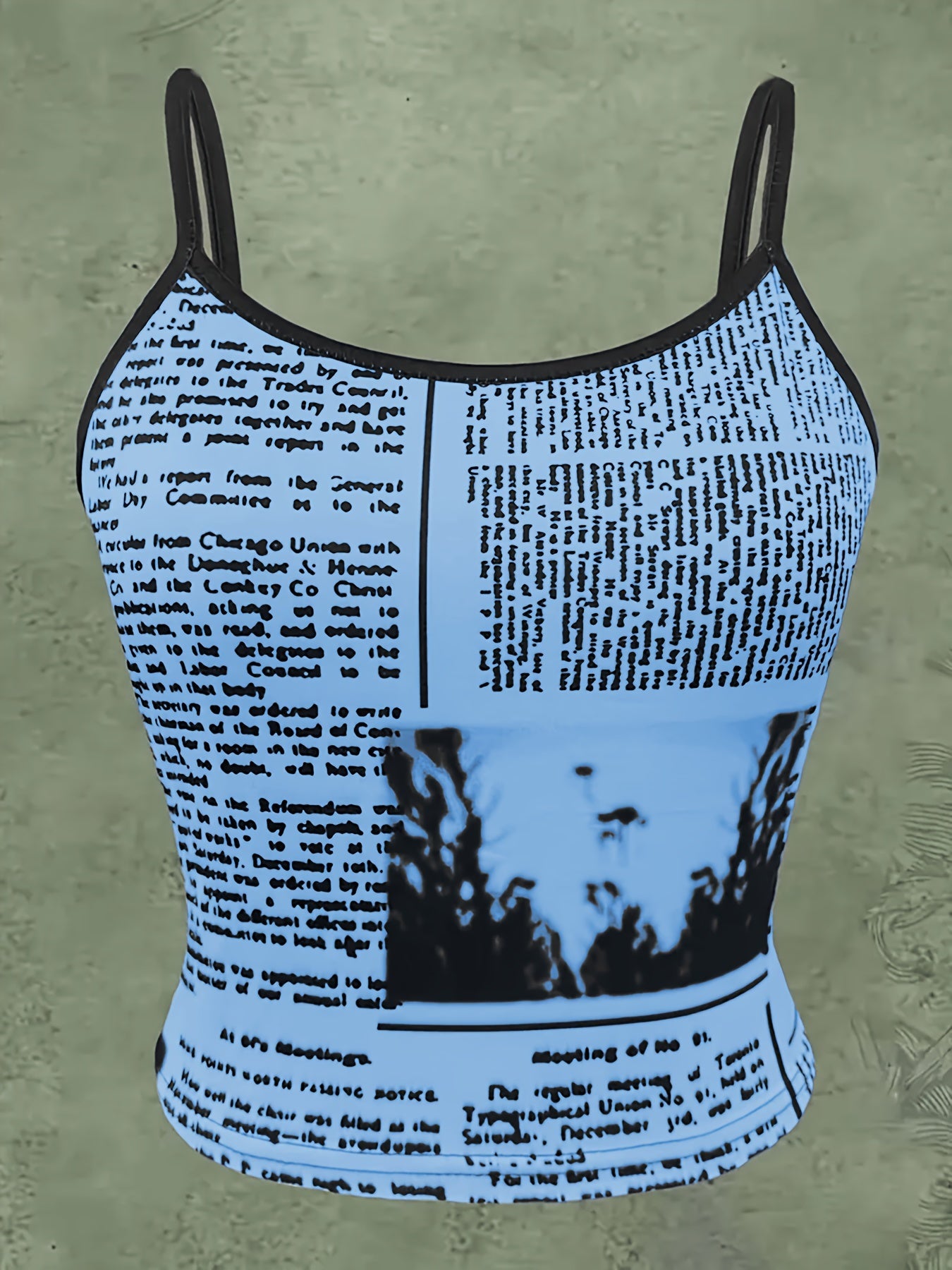 Sleeveless Tank Top with a Directional Letter Monster Print