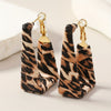 1 Pair Women's Bohemian Vintage Hoop Earrings - Camo & Leopard Print, Handmade PU Leather Wrap, Stainless Steel Ear Needle | Durable & Lightweight | Stylish Jewelry for Daily Wear
