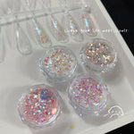 4Jar Mermaid Sparkle Nail Glitter - 4-Color Holographic Sequins, Ultra-Thin Laser Flakes, Sparkling Shard, No Fragrance for Manicure Accessories