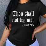 Summer Chic Alphabet Print Crew Neck Short Sleeve T-Shirt - Soft Micro Elasticity Polyester Fabric, Machine Washable, Casual Womens Top for Spring and Summer