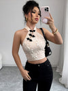 New Spring/Summer Women's Chinese Knot Neck Tie Vest + Nian Nian