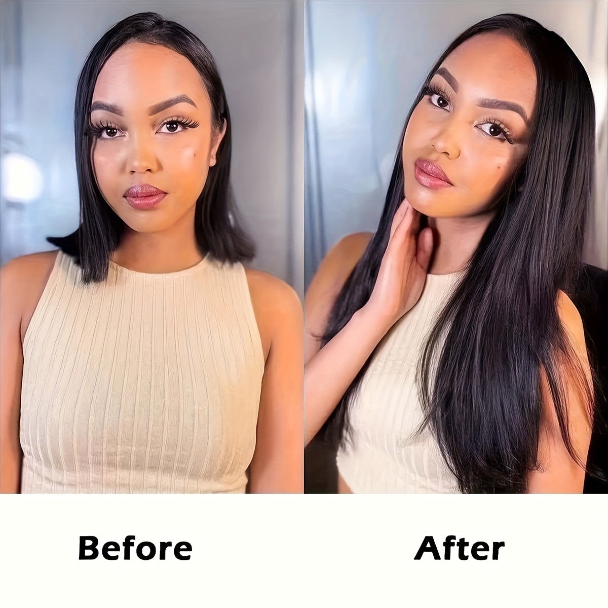 Natural Black Tape in Hair Extensions Human Hair Black Tape in Hair Extensions Real Human Hair Extensions Tape in #1B Black Hair Extensions Real Human Hair 20pcs 16-26 Inches