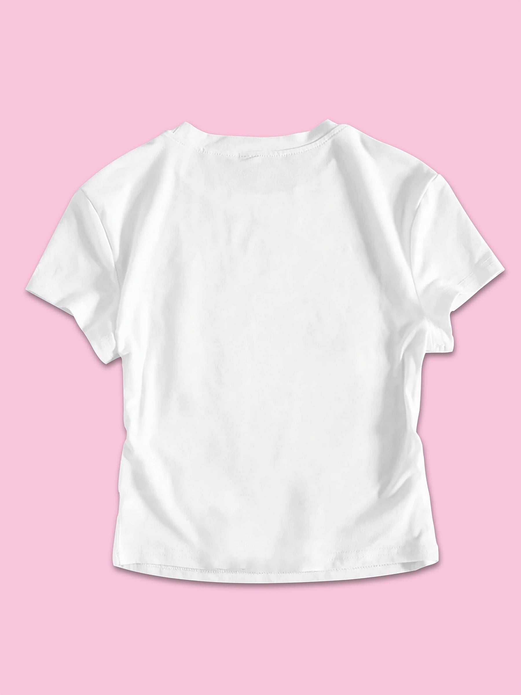 Women's Y2K Lip Print Crop Top T-Shirt - Black Short Sleeve, Red Lips Graphic with Pearl Details, Round Neck, Spring & Summer Fashion, Machine Washable
