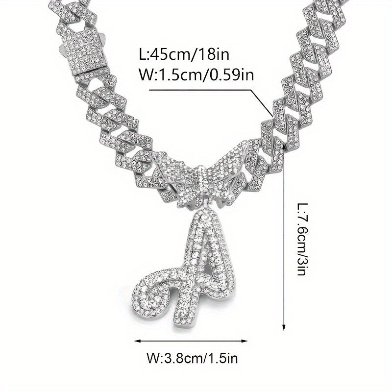 Women's Elegant Butterfly Necklace - Zinc Alloy, Rhinestones Mosaic, Synthetic Stones | Perfect Jewelry Gift | Christmas Jewelry