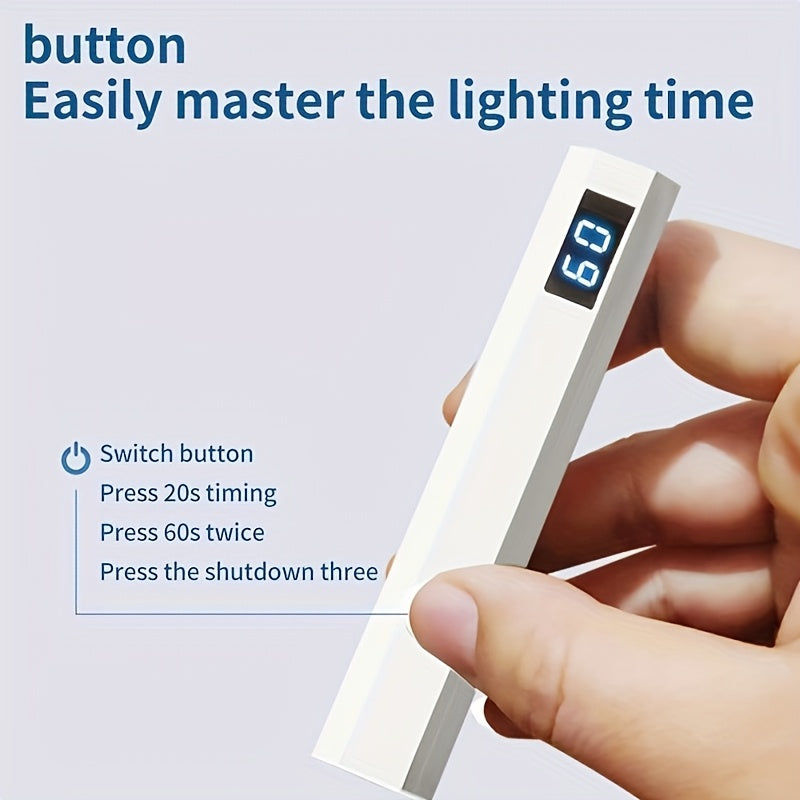 FEIYBA Portable Mini Handheld Nail Lamp with Digital Display - Fast Gel Curing, Wireless, Easy to Carry, Ideal for Home Salons & Travel, USB Rechargeable, Lithium Battery, Oil-Free Nail Care, Portable Nail Lamp|Cylindrical La