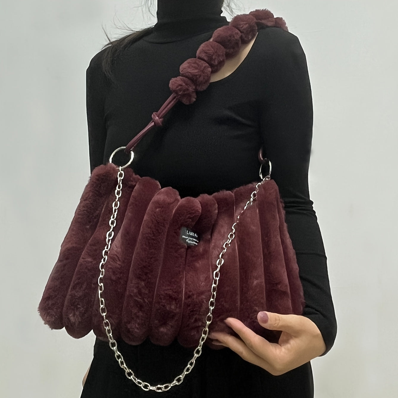 Chic Tie-Dye Plush Crossbody Bag for Women - Large Capacity, Adjustable & Detachable Strap, Zip Closure, 2024, Shoulder Crossbody, Suitable for Girls