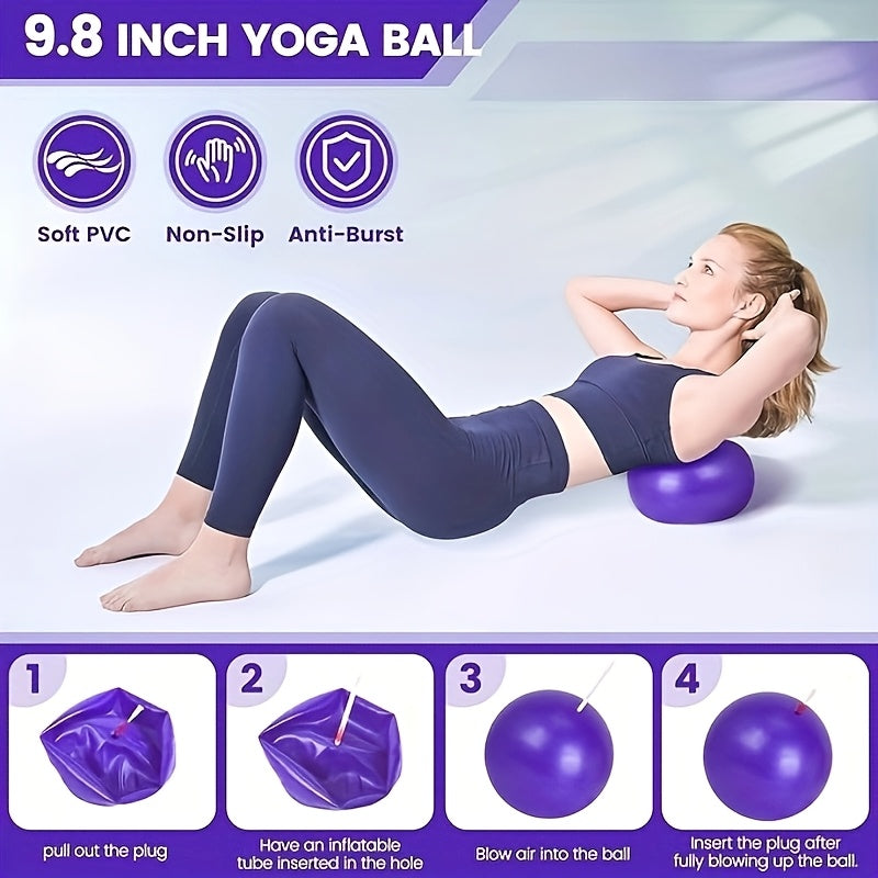 13pcs Purple Pilates & Yoga Equipment Set | Professional Training Combo | Core Strengthening, Flexibility Enhancing | Home Workouts, Yoga Sets for Women Pilates at Home Equipment Pilates