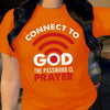Women'S Casual Crew Neck T-Shirt with "Connect to God, The Password is Prayer" Print, Polyester 100%, Knit Fabric, 180g/m², All Seasons