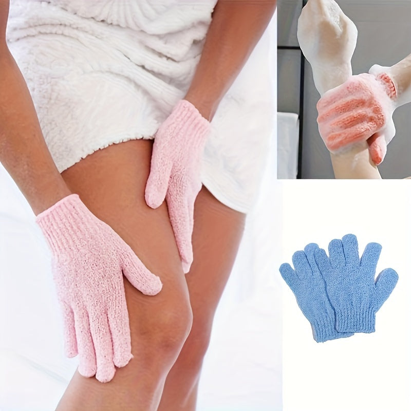 4pcs/8pcs/12pcs/20pcs Bathing Gloves, 100% Nylon Double-sided Exfoliating Gloves, Suitable for Beauty, Spa, Massage, Skin, Shower, Body Scrub, Bath Accessories, Also a Good Gift for Family Members, Random Color