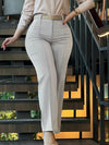Women'S Chic Style Solid Color Suit Pants - Elegant High-Waisted, Long Trousers for a Sophisticated Look, Perfect for All Seasons