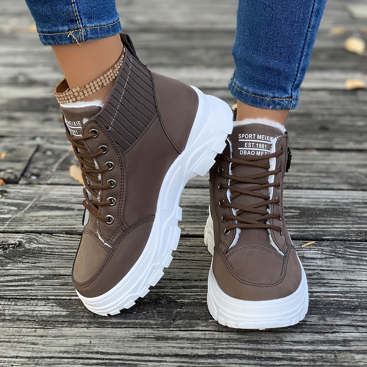 Women's Waterproof Snow Boots, Solid Color Faux Leather Upper, Fabric Lining, TPU Sole, Autumn-Winter, Winter Boots