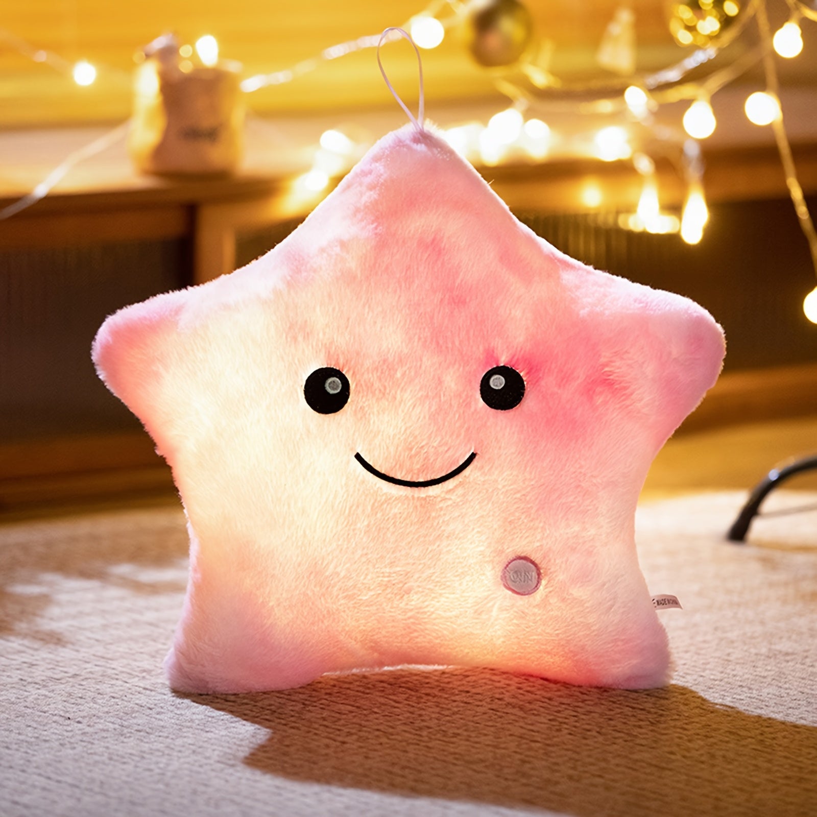 AKKUN Purple Glow in the Dark Star Plush Toy, Adorable Soft Star Shaped Stuffed Animal, Woven Polyester, Magical Nightlight, with Ideal Gift for Star Lovers and Cozy Spaces