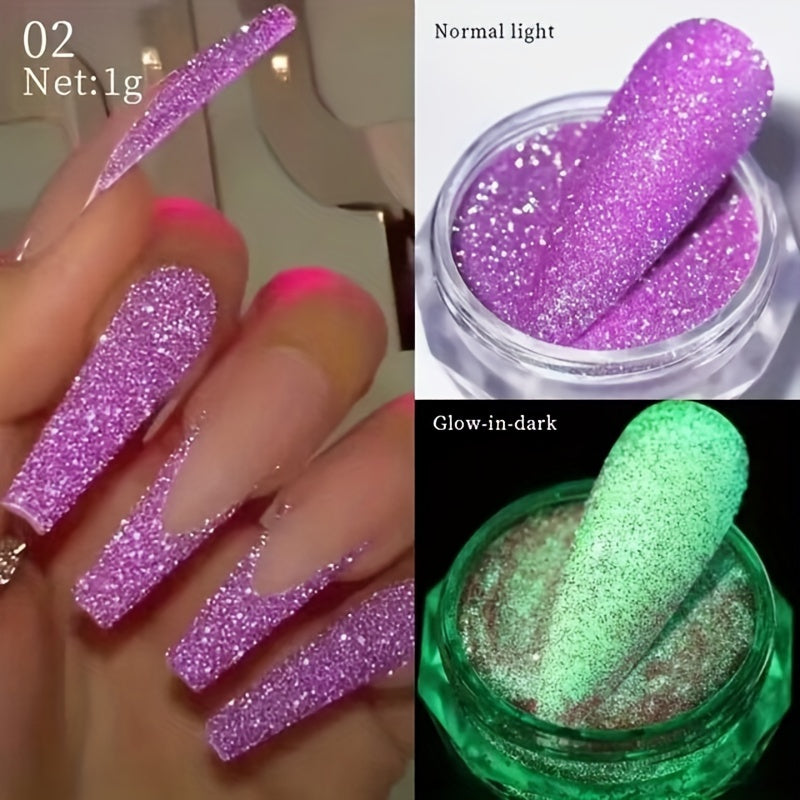 7-Piece Glow-in-the-Dark Nail Polish Set - Sparkling, Glittery, and Perfect for Nighttime Fun!