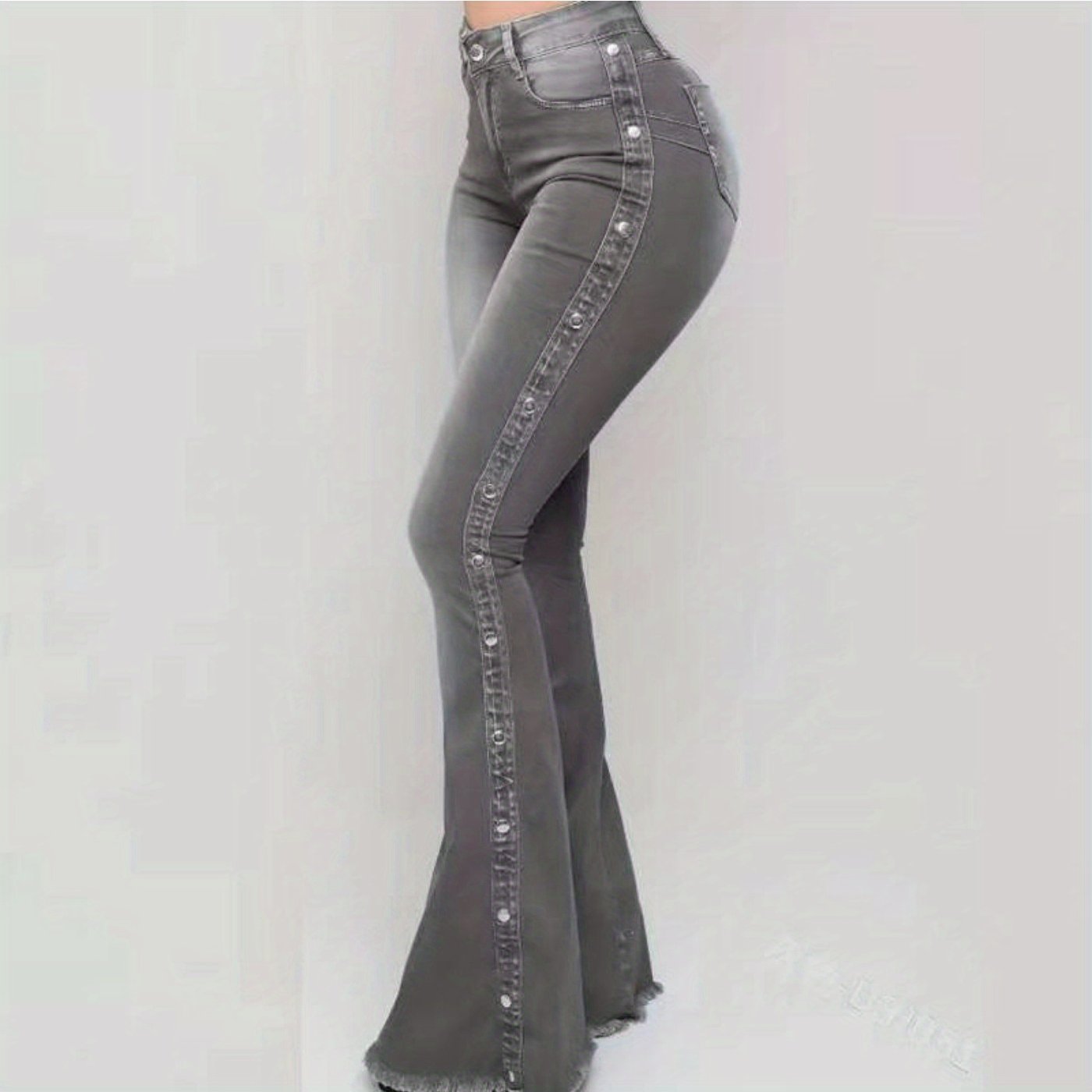 2025 New High-Waist Stretch Flare Jeans, European and American Fashion Design, Comfortable and Slimming, Perfect for Various Occasions