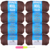 8 Pcs Black Brazilian Wool Hair For Braiding Hair Acrylic Yarn Crochet Box Braids Senegalese Twist Jumbo Braids Faux Locs Crochet Hair For Women Synthetic Braiding Hair Extensions Halloween Christmas