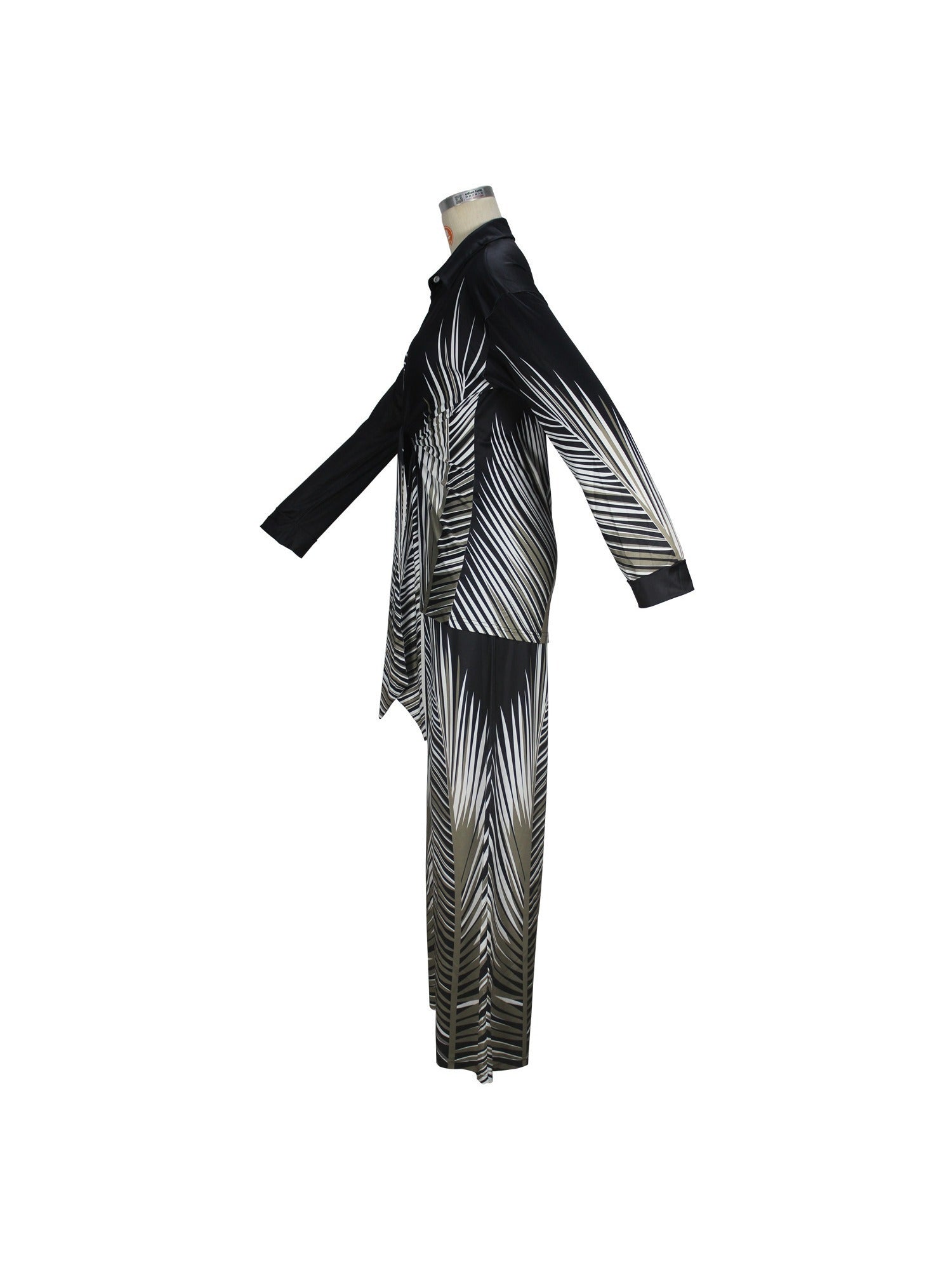 Tie Front Top Wide Leg Pants Set