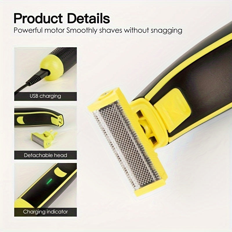 Men's beard electric shaver, USB charging, bikini body hair trimmer beauty set, floating blade, dry and wet dual-purpose, portable travel electric shaver, for dad, Father's Day gift for men
