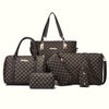 Versatile 6pcs Synthetic Leather Bag Set - Trendy Tote, Crossbody, Handbag, & More for Daily Chic