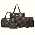 Versatile 6pcs Synthetic Leather Bag Set - Trendy Tote, Crossbody, Handbag, & More for Daily Chic
