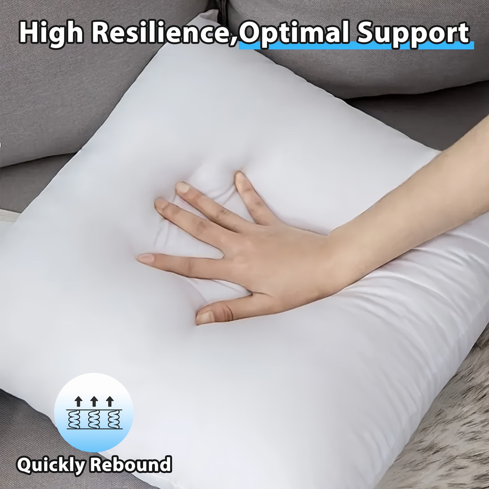 4pcs High Quality Fluffy Square Pillow Inserts with Zipper - Plump White Stuffer Cushion Fillings, 100% Polypropylene, Machine Washable, All-Season Use for Sofa, Bed, Patio, Camping & Travel - Perfect Gift for Family