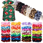 40pcs Multicolor Hair Scrunchies, Satin Silky Hair Ties Ropes Ponytail Holders, Classic Elastic Hair Bands Hair Accessories (40 Colors)