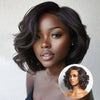 10" Natural Black Curly Pixie Cut Wig - Large 13x4 Transparent Lace Front, Unprocessed Raw Human Hair, Shoulder-Length Bob Style, Glossy Finish, Perfect for Casual Attire or Special Occasions, Special Occasion Wig | Natural H