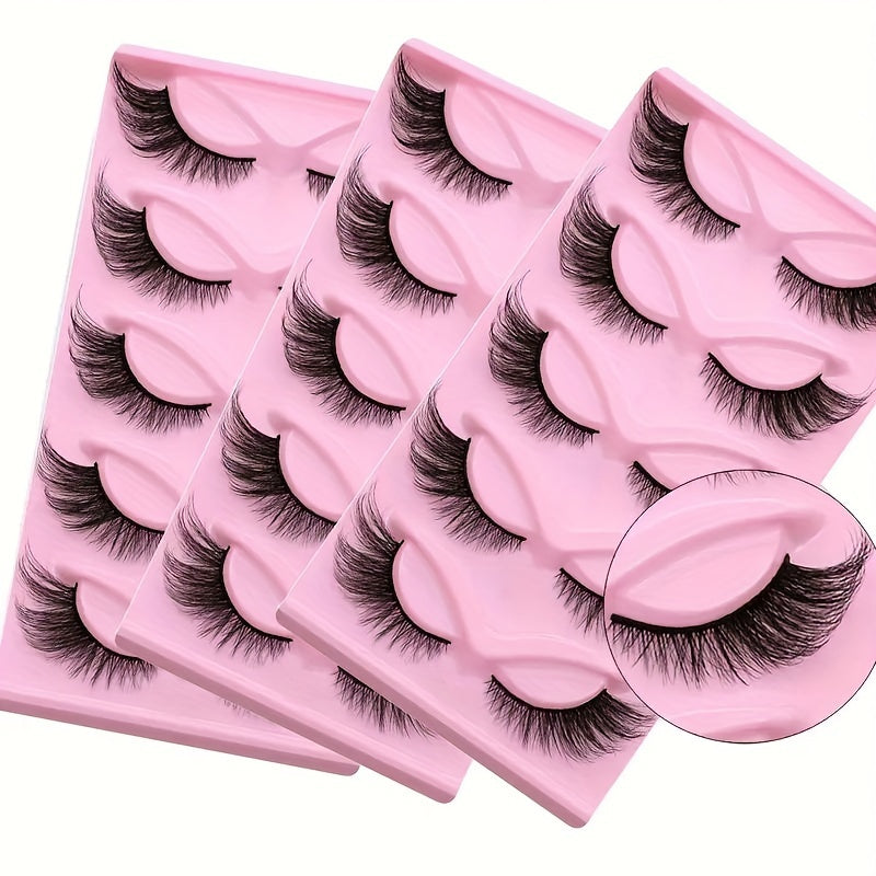 3 Packs of 15-Pair Cat Eye Lashes – Dramatic Wispy D Curl False Eyelashes, Reusable Strip Lashes for Glamorous Makeup & Holiday Gifts