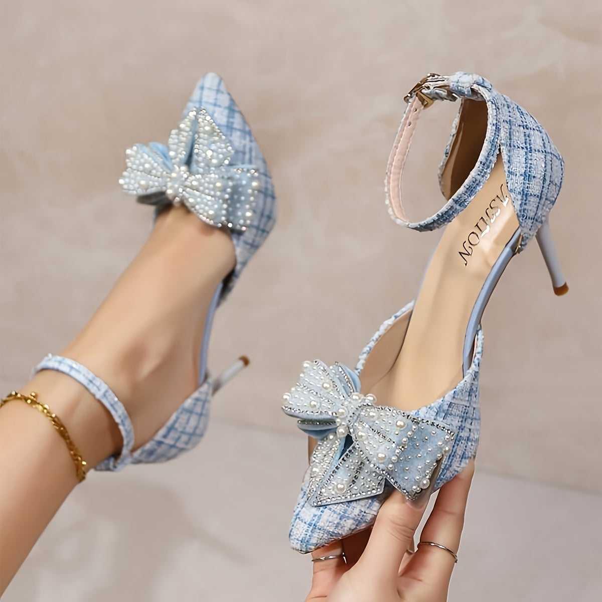 Butterfly Bow High Heels, Women's Sweet Thin Heel Shoes, New Pointed Toe Open-Toe Party Pumps, Elegant Wedding Shoes, French Style Single Strap Stilettos, Fairy Chic Bow Pump, Retro Vintage Wedges