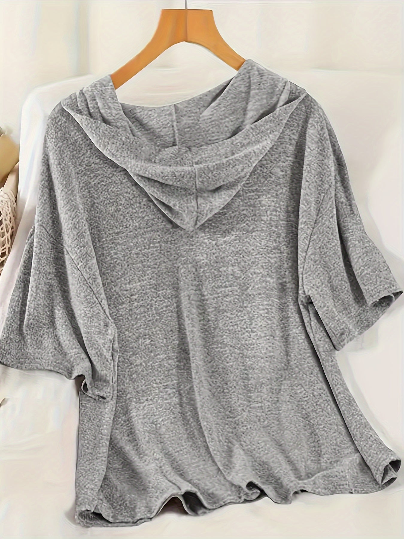 Spring/Summer Women'S Casual Set: Short-Sleeved Hoodie Top with Ribbed Hem And Elasticated Shorts