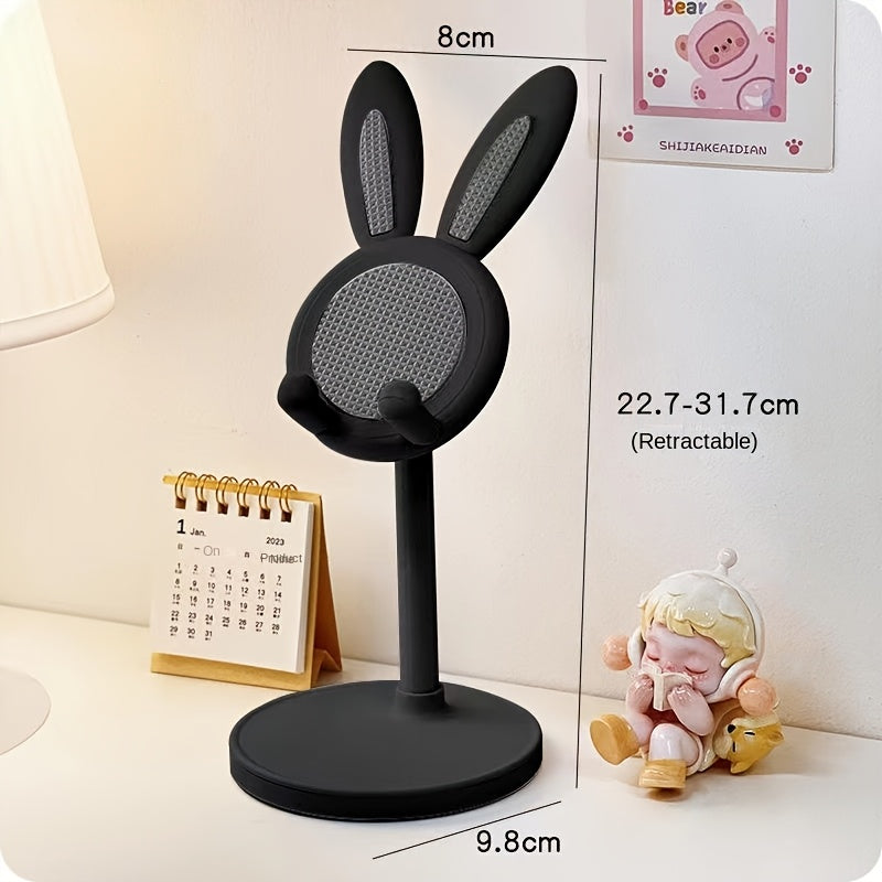 Cute Bunny Adjustable Phone Stand, ABS Material, Universal Desktop Holder, Stable Grip, Portable Design, Ideal Gift for Apple, Huawei, Samsung, Xiaomi & More, Versatile Use
