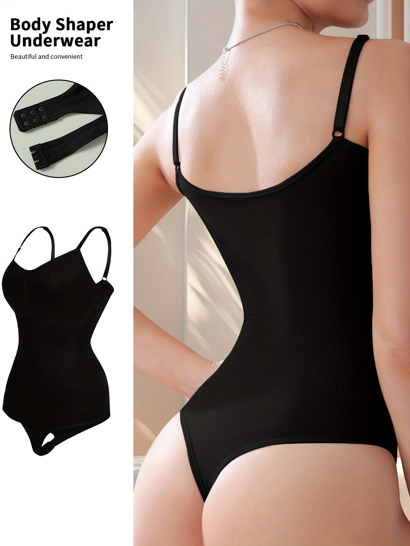 Breathable & Comfortable High-Waisted Bodysuit - Women's Seamless Shaping Cinched Waist Zipper - Stretchy & Supportive