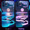 Glowing Meteor Sunset Beach Smart Voice-Controlled Luminous Phone Case Compatible with Samsung S24 Ultra/S23 Ultra/S23 FE/S21 FE/S22 Ultra/S21 Ultra/Iphone 15 14 Plus 13 12 11 Pro Max, Featuring Night Glow Technology And an E