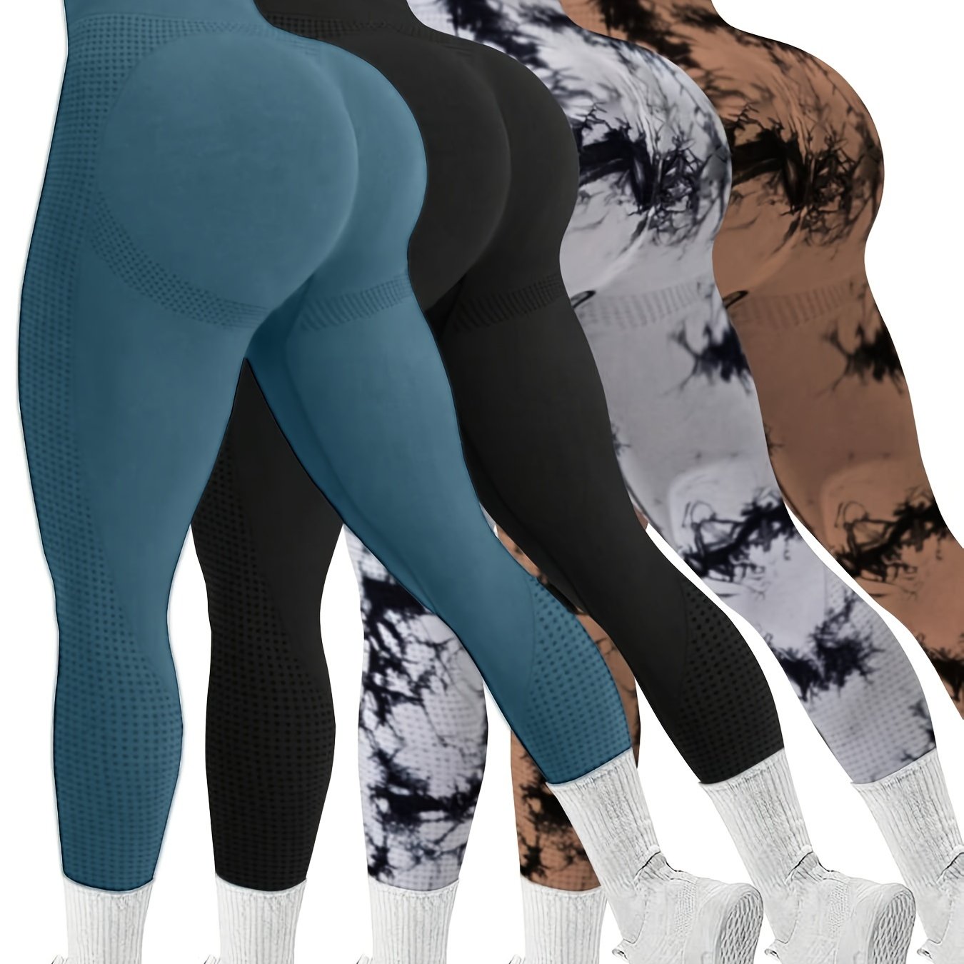4-Pack Seamless High-Elastic Sports Leggings - Athletic Style, Stretchable Yoga Pants for Fitness & Training, Assorted Colors - For Women - Suitable for Fall & Winter Workouts - Perfect Gift for Fitness Enthusiasts