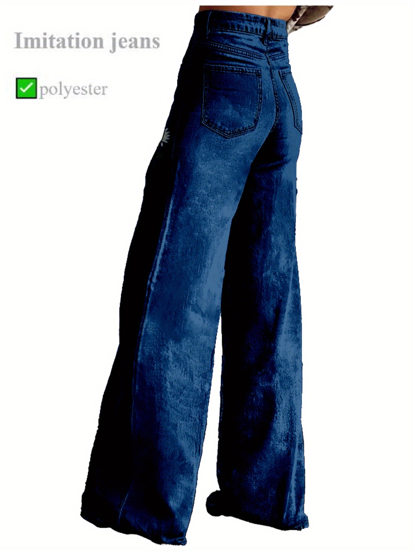 Imitation Jeans Wide Leg Versatile Flared High Waisted 3D Printed Women'S Baggy Pants Abstract Geometry Element A Line Hanging Feel Casual Comfortable Loose Floor Length Pants Spring Autumn Polyester Y2K