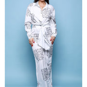 Tie Front Top Wide Leg Pants Set