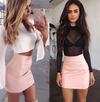 HOT Fashion Women Shiny Leather Skirts Female Solid  Pencil Short Mini Skirt Woman Zipper High Waist Skirt