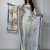 WINYI Women'S Long Kaftan Dress, Polyester 100% Crew Neck Tunic with Belt, Loose Fit All Over Print, Middle Eastern Bohemian African Style, Beach Cover Up, Elegant Evening Abaya for Dubai, Spring/Summer Collection