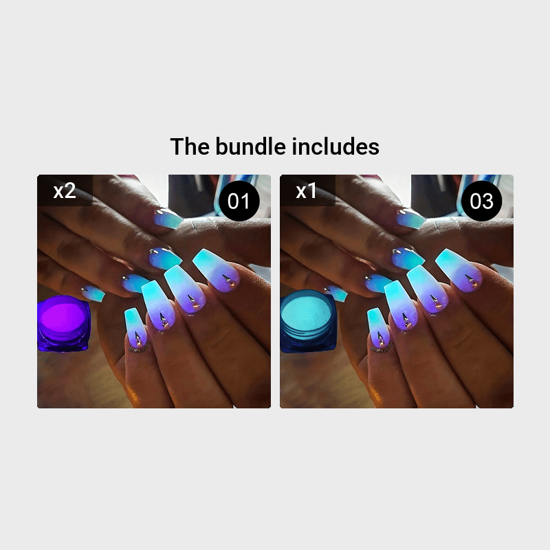 1 Box Neon Phosphor Powder Nail Glitter Powder 10 Colors Dust Luminous Pigment Fluorescent Powder Nail Glitters Glow in the Dark