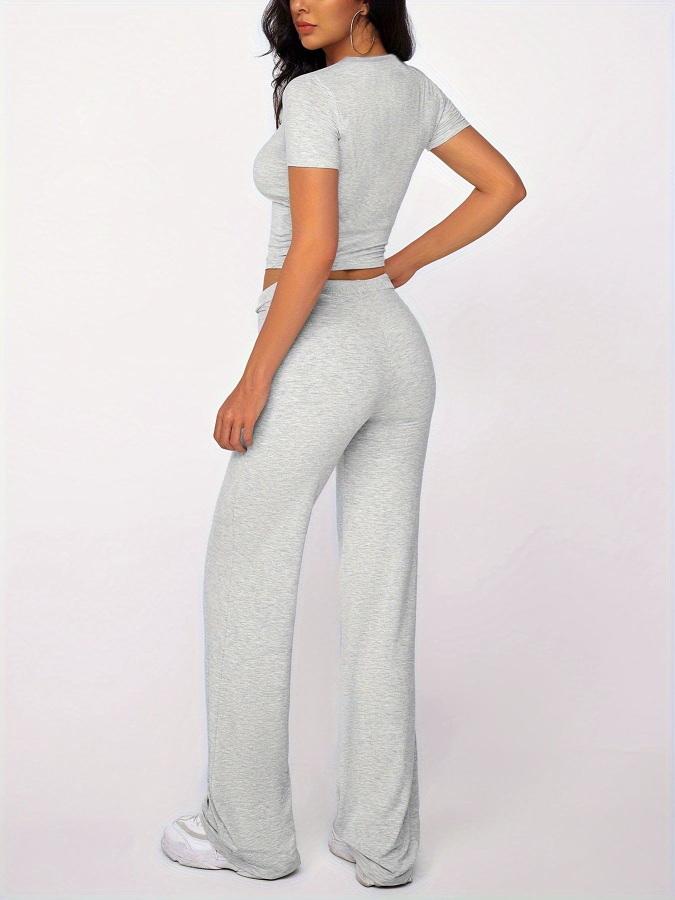 [Modal Ribbed Drawstring Loungewear Set] Kardashian Same-Style - Women's Modal Ribbed Drawstring Loungewear Set